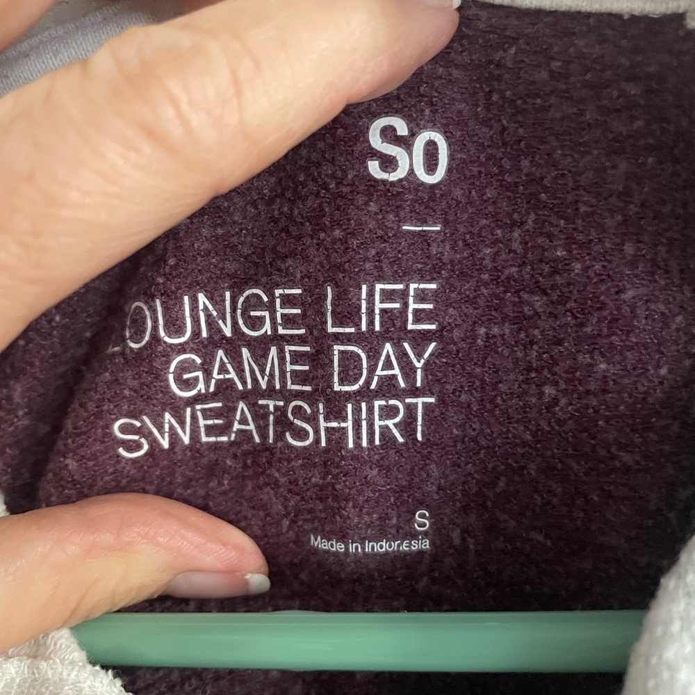 Burgundy and Gray SO Lounge Life Game Day Color Block Hoodie in small - Picture 4 of 4